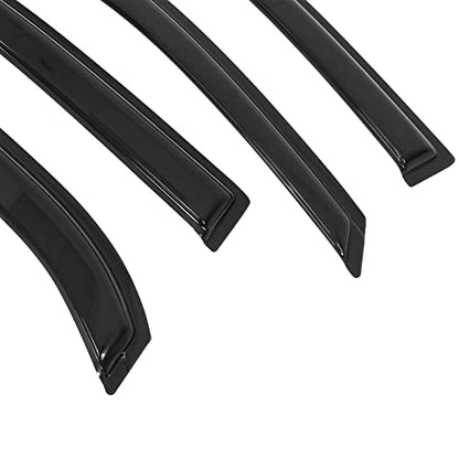 IKON MOTORSPORTS Window Visors Compatible with 2010-2017 Chevy Equinox, Dark Smoke Acrylic Wind Sun Rain Vent Guards 4PC