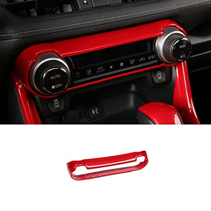 ERIDANUS Auto Accessories Fit for RAV4 2024 2023 2022 2021 2020 2019 Dashboard Ac Switch Panel Button Cover Frame Trim (Glossy Red) ABS 1 PC - color: Glossy Red