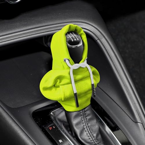 Gear Shift Hoodie, Shifter Hoodie, Funny Car Gear Shift Protector Cover, Automotive Interior Cute Gadgets Fashionable Mini Sweater Shifter Stick Knob Cover Universal for Most Vehicles (Green) - color: Green