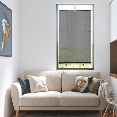PATKAW (1 Pcs) Window Blinds, Blackout Shades No Drill, Suction Cup Temporary Roller Blind, Light Blocking Window Cover for Bedroom, Office, Nursery, Home Privacy, Travel, Rv and Car - size: 125.00X40.00X1.00CM