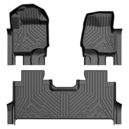Powerty Floor Mats for 2017-2024 2025 2026 Ford F250/F350/F450 Super Duty Crew Cab Accessories All Weather TPE Custom Fit Truck Floor Liners 1st & 2nd Row - size: 3)Ford F250/F350/F450｜17-26｜1st & 2nd Row