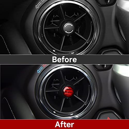 Carbon Fiber Decla Car Center Air Vent Sticker Interior Trim Cover for Chevrolet Camaro ZL1 2016 2017 2018 2019 2020 2021 2022 2023 Accessories - color: Center Air Vent