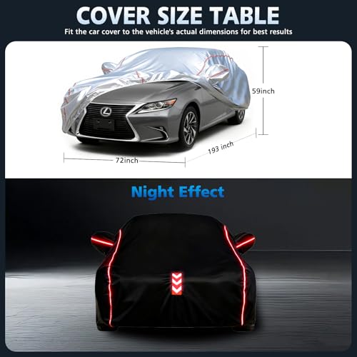 Car Cover Waterproof All Weather for Lexus ES 2001-2025,All-Around Fastening and 4 Upgrades, 30s Quick-Install for Car Cover - size: 4（for Lexus ES）