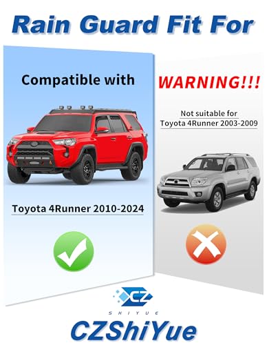 in-Channel Window Rain Guards Fit for Toyota 4Runner 2010-2024 Extra Durable Rain Guard Window Deflectors Window Vent Window Visors Vent Shades Exterior Car Accessories - size: Fit for 2010-2024 Toyota 4Runner