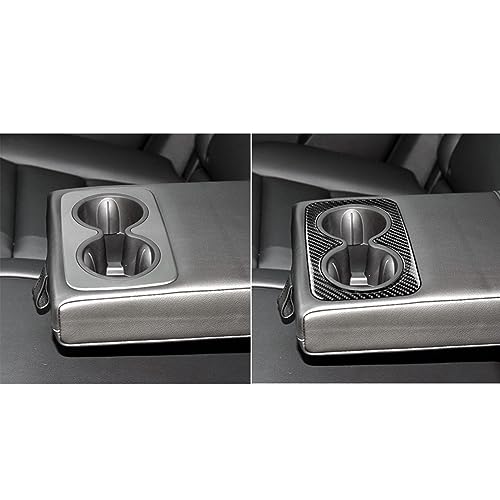 NVCNX Carbon Fiber Compatible with Cadillac XT6 2020-2025 / XT5 2017-2025 2018 2019 2020 2021 2022 2023 2024 Accessories Car Rear Cup Holder Cover Interior Trim Black - color: Rear Cup Holder