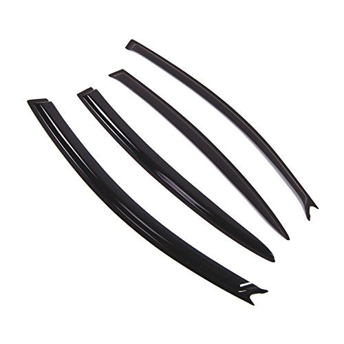 Outside Mount Window Vent Visors Rain Guards Compatible with Mazda Mazda3 Sedan 2004-2009 | Side Window Wind Deflectors Rain Shields | Black Tinted, 4 Pcs Set, BGWV-302 - color: Black Tinted, size: For Mazda Mazda3 2004-2009