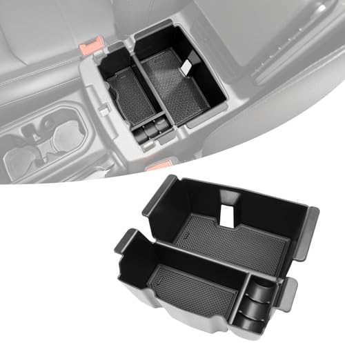 Center Console Organizer Tray Fit for 2018-2025 Jeep Wrangler JL JLU 4XE/Gladiator JT Center Console Armrest Box for Wrangler&Gladiator Accessories(Center Console Armrest Organizer) - color: Center Console Armrest Organizer