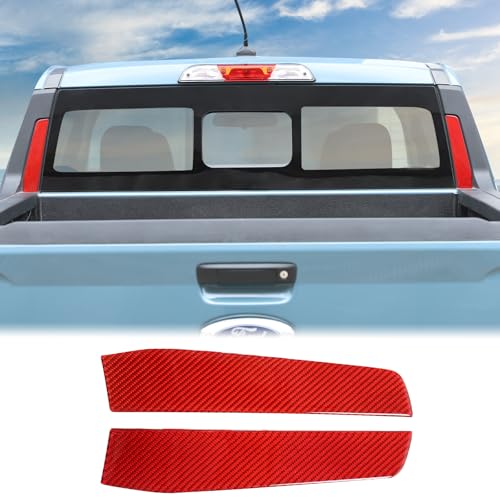 Aunginsy Rear Glass Side Anti-Scratch Cover Trim Compatible with Ford Maverick 2022-2025, Carbon Fiber Pickup Truck Rear Bucket Slot Side Anti-Scratch Cover Protective Pad Sticker Exterior Accessories - color: Red
