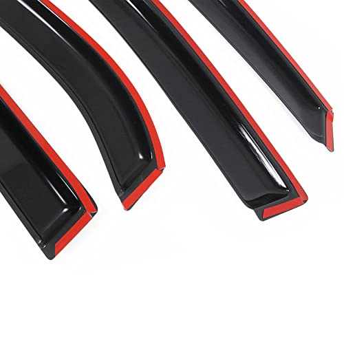 IKON MOTORSPORTS Window Visors Compatible with 2010-2017 Chevy Equinox, Dark Smoke Acrylic Wind Sun Rain Vent Guards 4PC
