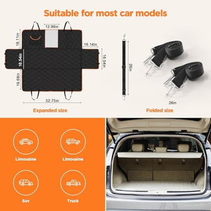 Shodu Waterproof Dog Car Seat Cover for Back Seat,Collapsible Scratchproof Dog Car Seats Covers,Nonslip Dogs Seat Cover with Mesh Window,Storage Pocket,Side Flaps,Universal Size Fit for Car/Truck/SUV