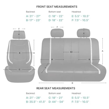 FH Group Full Set Faux Leather Car Seat Covers - Universal Fit, Low Back Front Seat Covers, Airbag Compatible, Split Bench Rear Seat Cover for SUV, Sedan, Pink - color: Pink, style: Seat Covers