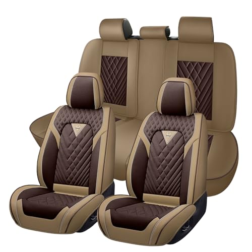 Car Seat Covers for Kia Sportage 2002-2026, Waterproof Nappa Leather Full Set Seat Cover, Anti-Slip and Comfortable Automotive Seat Protector&Accessories(Brown Coffee) - color: Brown Coffee, size: Full Set