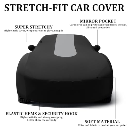 WinPower Indoor Sports Car Cover 163-181 Inch Soft Stretch Elastic Dustproof Scratchproof Protection Full Car Cover for Underground Garage Car Show - size: M--SPORT CAR(163-181 Inch)
