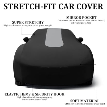 WinPower Indoor Sports Car Cover 163-181 Inch Soft Stretch Elastic Dustproof Scratchproof Protection Full Car Cover for Underground Garage Car Show - size: M--SPORT CAR(163-181 Inch)