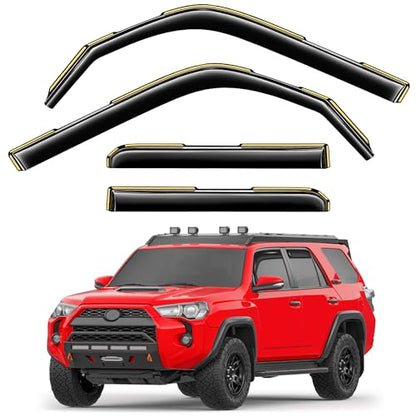 in-Channel Window Rain Guards Fit for Toyota 4Runner 2010-2024 Extra Durable Window Visors Window Deflectors Vent Visors Vent Shades Car Accessories-4 pcs 2-Q09 - size: Fit for 2010-2024 Toyota 4Runner
