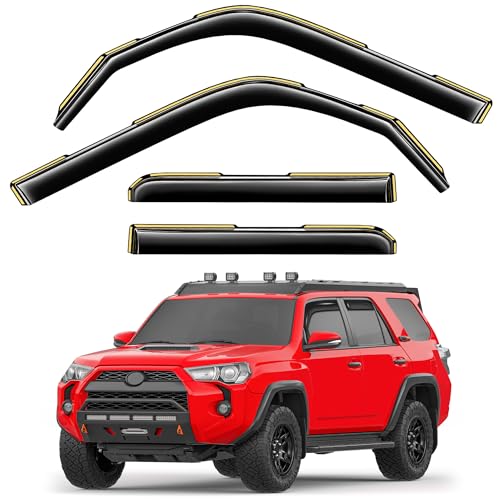 in-Channel Window Rain Guards Fit for Toyota 4Runner 2010-2024 Extra Durable Window Visors Window Deflectors Vent Visors Vent Shades Car Accessories-4 pcs 2-Q09 - size: Fit for 2010-2024 Toyota 4Runner