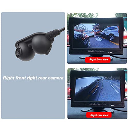 Driver Passenger Side Camera Qiilu Blind Spot Mirrors Car Door Side View Blind Spot Camera HD Night Vision IP68 for Truck RV Van Trailer Emergency Vehicle(Left)
