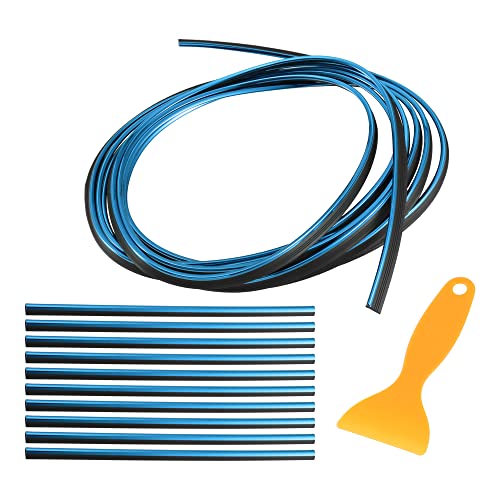 Motoforti Universal Car Air Conditioner Vent Outlet Trims, Interior Accessories, Car Decorative Filler Insert Strip Line, 5m 16.4ft, PVC, Blue, 1 Set - color: Blue