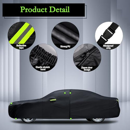 Car Cover Custom Fit for Dodge Charger 2006-2026, Waterproof All Weather Full Exterior Cover Rain Sun Hail Protector Car Cover with Door Zipper - size: Custom Fit for Dodge Charge