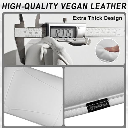BestEvMod Thickened Center Console Armrest Pad Cover Compatible with Tesla Model Y Juniper 2026 2025 Extra Soft Microfiber Vegan Leather Protector Seat Armrest Cover OEM Style (White) - color: White-Thickened, size: Juniper