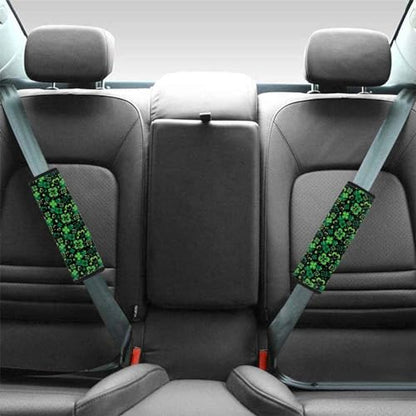 UNICEU Happy St Patrick's Day Car Seat Strap Pads, Lucky Green Leaf Universal Car Seat Belt Pads Cover- Protect Your Neck and Shoulder, Car Accessories Seatbelt Pads - color: Lucky Green Leaf