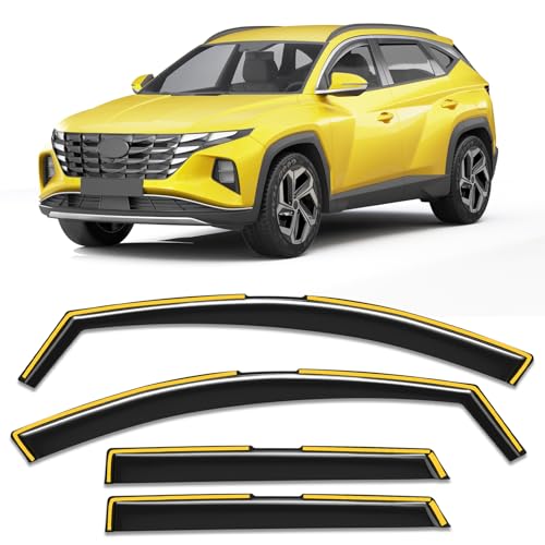in-Channel Window Rain Guard for Fit for Hyundai Tucson 2022 2024 2023 2025 2026 Rain Guards Side Window Visors Low Profile Vent Visor Window Deflectors Vent Shades Car Accessories - size: 2022-2026 Hyundai Tucson
