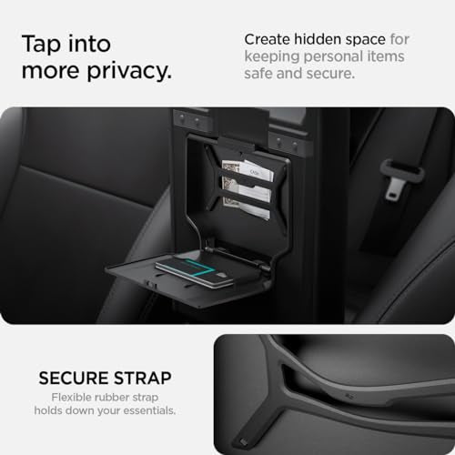 Spigen One-Tap Hidden Storage Box for Tesla Model Y Juniper (Standard, Premium & Performance 2026/2025) and Model 3 Highland (Standard, Premium & Performance 2026/25/24) - size: Hidden Storage Box