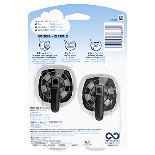 Febreze Car Odor-Eliminating Air Freshener Vent Clips, Ocean, 2 count - size: 0.14 Fl Oz (Pack of 1)
