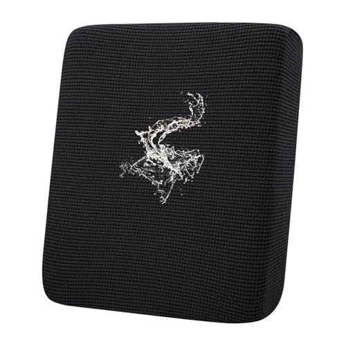 hyha Waterproof Couch Cushion Covers for Pets, Non Slip Sofa Seat Cover for Dogs Washable, Soft Thick Stretch Jacquard Fabric, Sofa Slipcovers with Elastic Bottom (1 Piece for Backrest L, Black) - color: Black, size: Backrest L