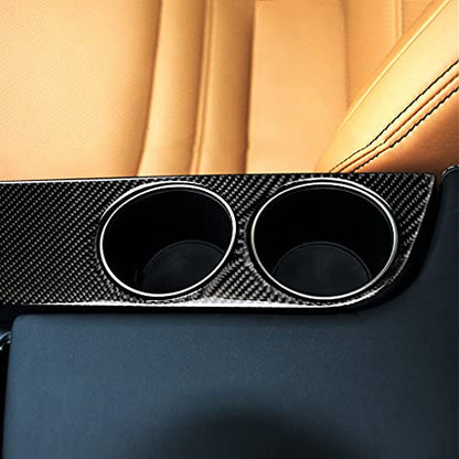 NVCNX Car Center Console Cup Holder Panel Cover Decal Compatible with Lexus IS250 2014 2015 / IS200t 2016 2017 / IS300 2016-2020 / IS350 2014-2020 Carbon Fiber Interior Trim Accessories Black - A - color: Cup Holder - a