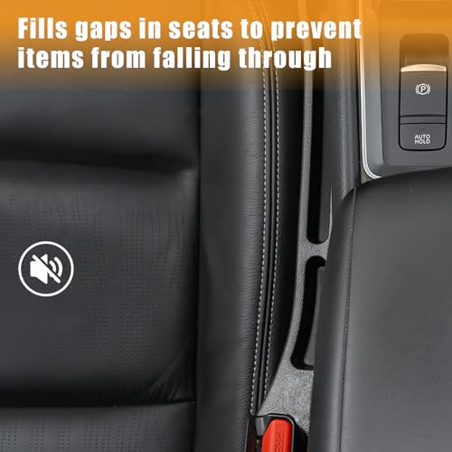 2 Pack Black Car Seat Gap Filler Organizer, Universal Car Seat Gap Plug with Seatbelt Slot, Anti-Drop Organizer for Keys Phones Storage for Auto Truck SUV - size: 2 PCS #2