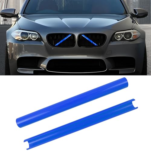 Compatible with BMW Grill Inserts Trims F10 F48 F45 F12 F13 F01 F02 F11For 2 5 6 7 X1 X2 Series Compatible with BMW V Brace Wrap Covers Blue Grill Stripes Wrap Accessories - color: Blue, size: F10/F48