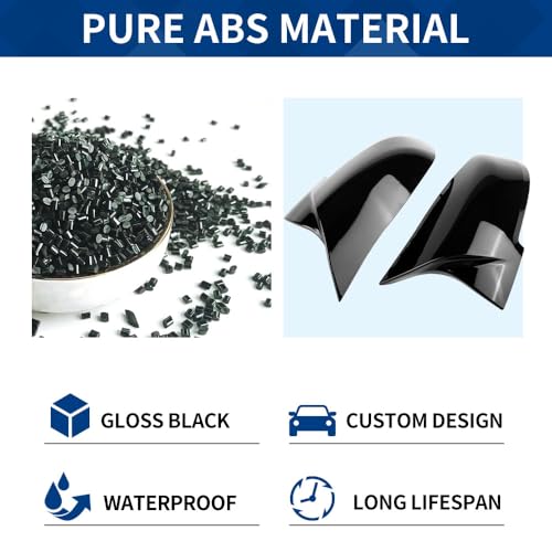 Side Mirror Cover Compatible with 3-Series F30 F31 F34 / 4-Series F32 F33 F36 / 2-Series F22 F23 / 1 Series F20 X1 E84 M2 F87 (Gloss Black, F22 F30 F32 F36) - color: Gloss Black, size: F22 F30 F32 F36