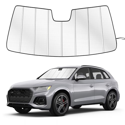 Windshield Sun Shade for Audi Q5/SQ5 2018-2025, Q5 Sportback/SQ5 Sportback 2021-2025, Q5 PHEV 2020-2025 Custom Fit Accordion Folding Design Window Sunshade Car Accessories - size: Audi Q5/SQ5 18-25, Q5/SQ521-25, Q5 PHEV 20-25