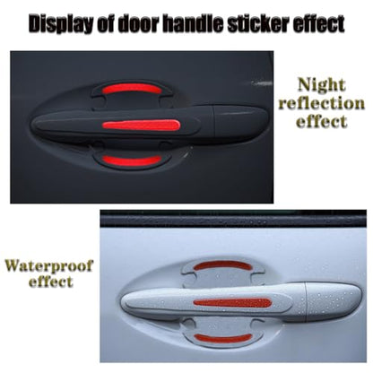 8pcs Clear Car Door Handle Scratch Protector，Clear-Transparent & 3D Carbon Fiber-Marking,Anti Scratch,Universal Auto Door Handle Anti Scratch Cover Guard (Blue) - color: Blue