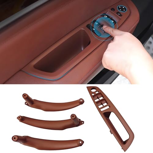 Car Door Handle Accessories Compatible with BMW X5 E70 07-13 / X6 E71 08-14 Door Pull Handle, Interior Door Handles Replace Trim Cover,3.0si 4.8i 30i 48i 35d 30i 50i 35i (Reddish Brown) - color: Reddish Brown