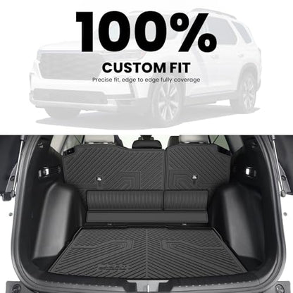 LASFIT Cargo Mat with Backrest Mat for Honda CR-V 2026 2025 2024 2023 (Gasoline Only), All Weather Custom Fit TPE Trunk Mat Trunk Liner Cargo Liner with Seatback Mat (Lower Position) - style: 2）For Honda CR-V | 2023-2026 | Cargo Mat with Backrest Mat (Low