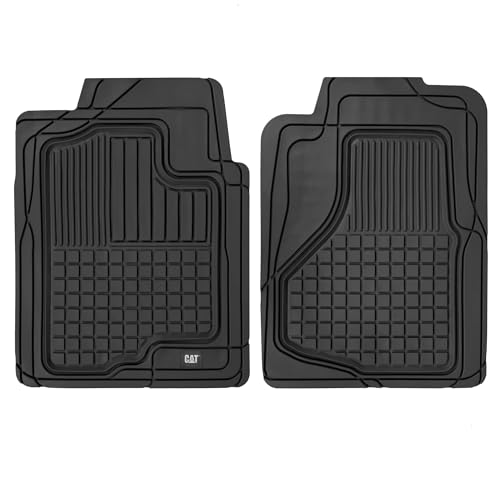 CAT® DuraShield XL Floor Mats for Trucks - All Weather Rubber Truck Floor Mats with Anti-Slip Backing, Universal Trim-to-Fit Car Floor Mats for Large Full-Size Vehicles, Black Floor Mats for Cars - style: DuraShield XL