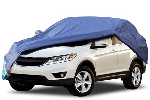 Car Cover Waterproof All Weather, 6 Layers Outdoor Full Exterior Cover Rain Sun UV Snowproof Protection with Zipper Cotton, Mirror Pocket for Honda CR-V - style: Honda CR-V
