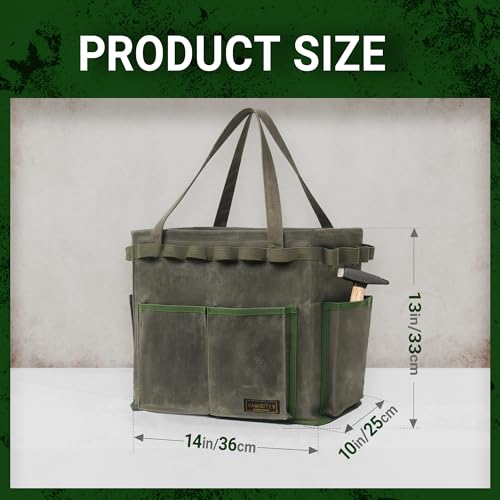Space-saving Rectangular Car Trunk Organizer - Self-Standing Portable Organizer Collapsible Down to 3 Inches, 14" x 13" x 10" | ArmyGreen - color: ArmyGreen