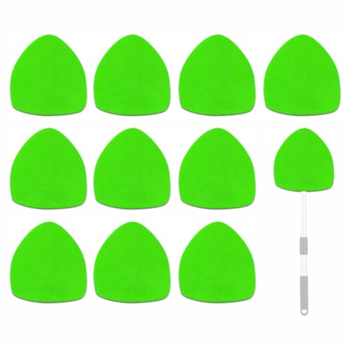 Car Windshield Cleaner Tool Bonnets,Microfiber Cleaning Cloth for Windshield Cleaning Tool,Interior Auto Window Cleaner Washing Pads Replaceable Fit 6.5” Plate-Green
