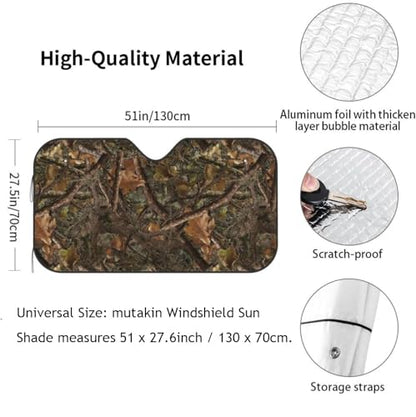 Camouflage Hunting Car Windshield Sunshade Front Window Sun Visor Protector Foldable Shield Cover for Truck SUV - color: White4