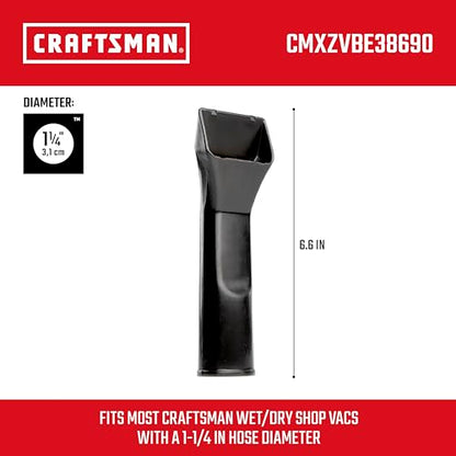 CRAFTSMAN CMXZVBE38690 1-1/4 in. Car Nozzle Wet Dry Vac Attachment, Industrial-Grade Shop Vacuum Accessory for Deep Automotive Cleaning, Fits 1-1/4 in. Hose Diameter - size: Car Nozzle