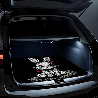 Universal Car Trunk Mat 29" x 39", Easter Rabbit Print All Weather Trunk Protection Cargo Liner, Durable Cargo Mat Rear Trunk Liner, Stylish Vehicle Interior Accessories Suitable for Most Car Models - color: Easter Rabbit