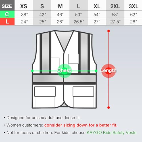 KAYGO Safety Vest with Pockets - High Visibility Reflective Vest ANSI Class 2 Construction Vest - color: Purple, size: XX-Large