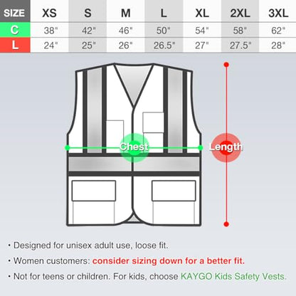 KAYGO Safety Vest with Pockets - High Visibility Reflective Vest ANSI Class 2 Construction Vest - color: Purple, size: 3X-Large