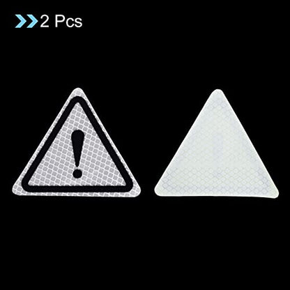 PATIKIL Reflective Stickers, 2 Pack 3.94 x 3.94 Inch Waterproof Adhesive High Visibility Night Caution Warning Triangle Safety Tape Reflector for Trucks Trailers Cars, Silver - color: Silver