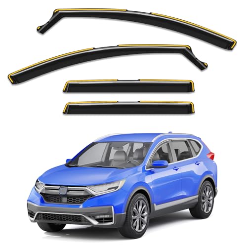 in-Channel Rain Guards Fit for Honda CRV CR-V 2017-2022, Extra Durable Window Rain Guards Visors Vent Visors Window Deflector Vent Shades Car Accessories -4 pcs - size: Fit for 2017-2022 Honda CR-V (CRV)
