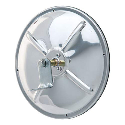 RETRAC 610673 8-Inch Stainless Steel Center-Mount Convex Mirror Head with J-Bracket, Universal Driver or Passenger Side