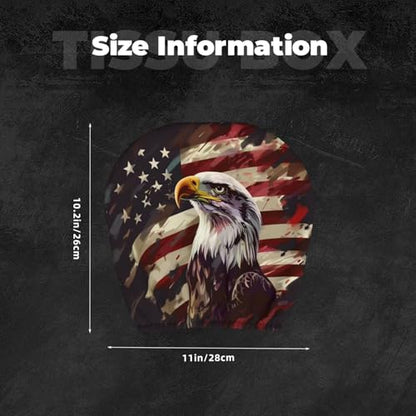 2PCS Car Headrest Cover American Flag Vehicle Head Rest Protector USA Flags Universal Cars Interior Accessories Patriot Star Stripe Red Head Rest Wrap Protection - color: Flags and Eagle